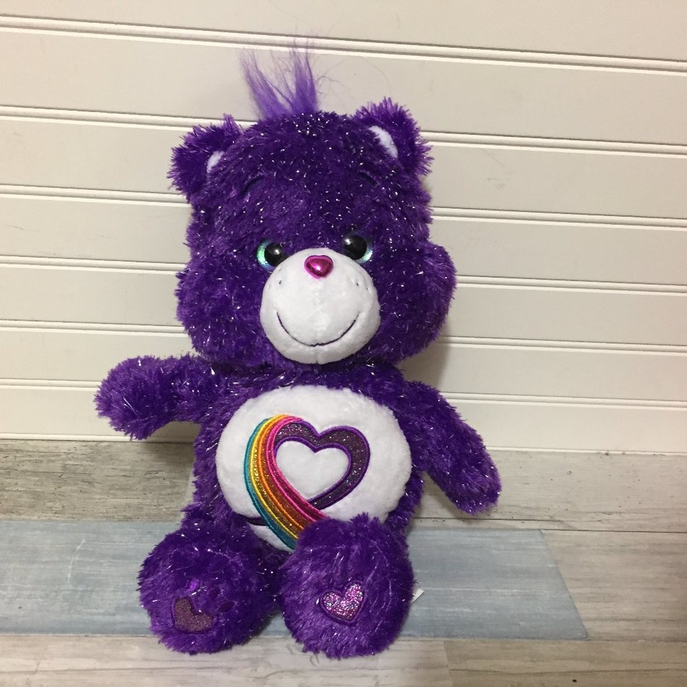 Care Bears Purple Rainbow Heart Plush Toy 12" Stuffed Animal